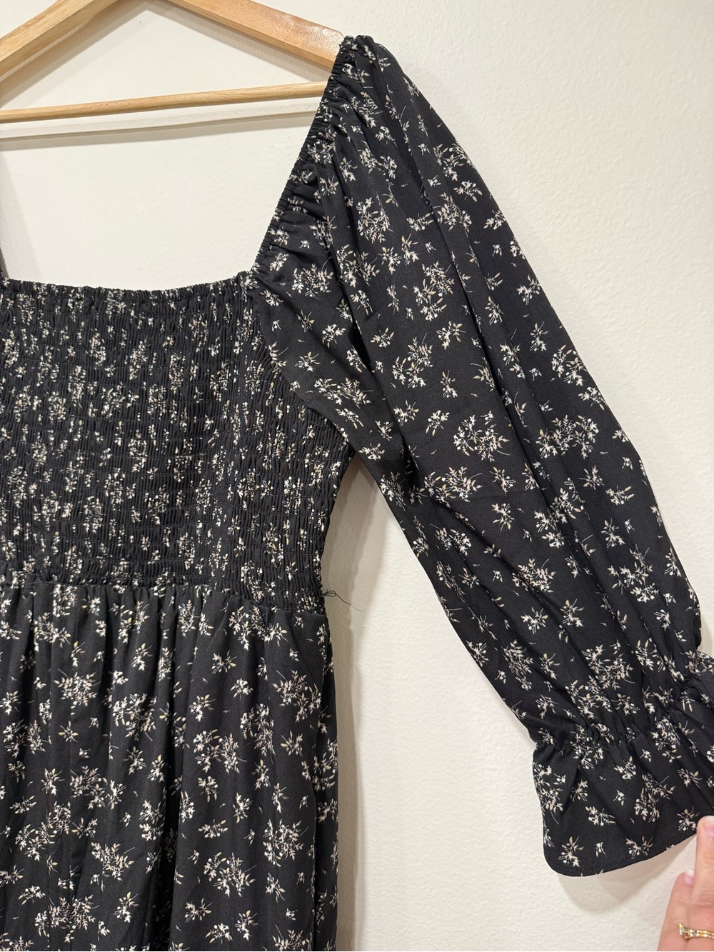Baltic Born Black Floral Smocked Midi Dress - Picture 5 of 5
